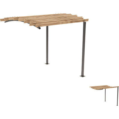 OZEAN pergola, extension unit for increasing depth, 2 legs, HxW 2910 x 3020 mm, charcoal.