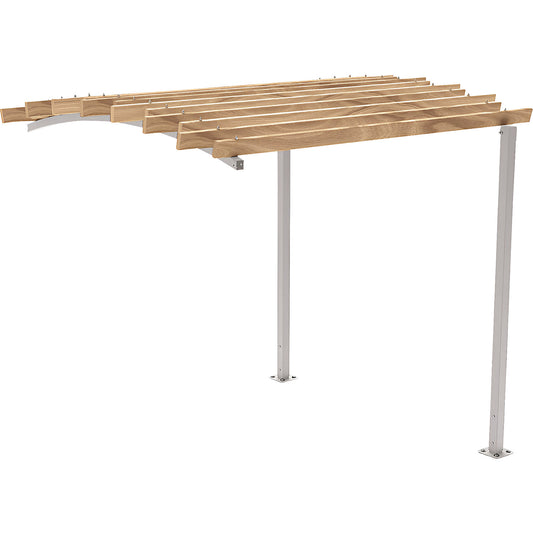 OZEAN pergola, extension unit for increasing depth, 2 legs, HxW 2910 x 3020 mm, silk grey.