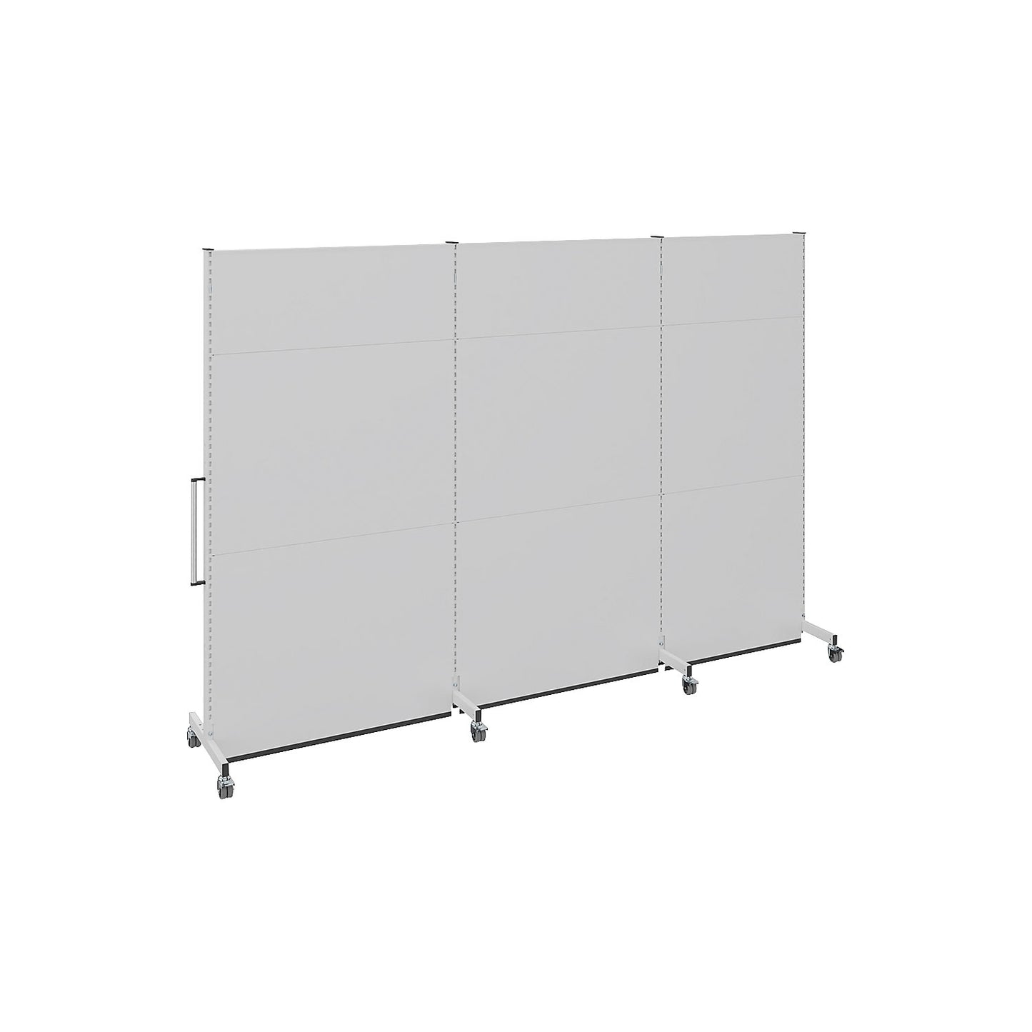 Mobile acoustic divider, for industry and office, LxWxH 3500 x 740 x 2521 mm.