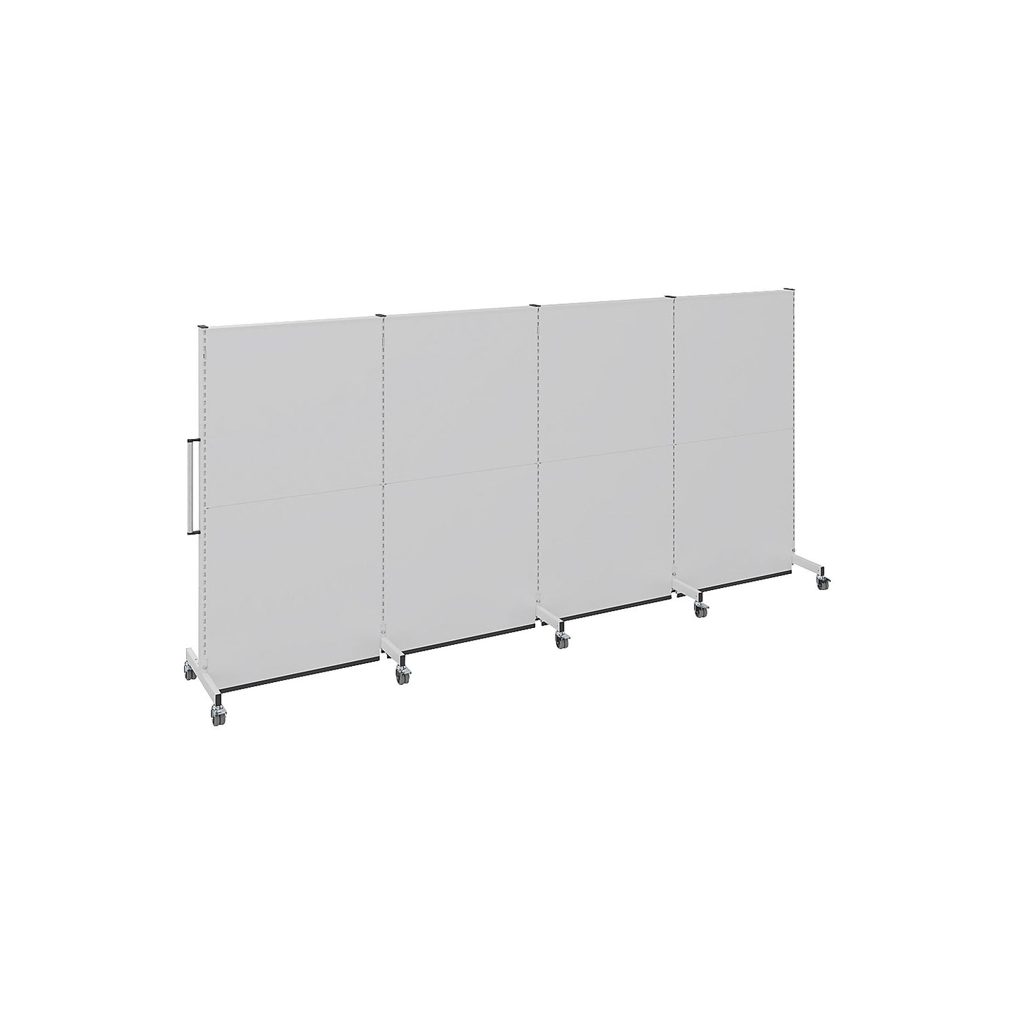 Mobile acoustic divider, for industry and office, LxWxH 4000 x 740 x 2021 mm.