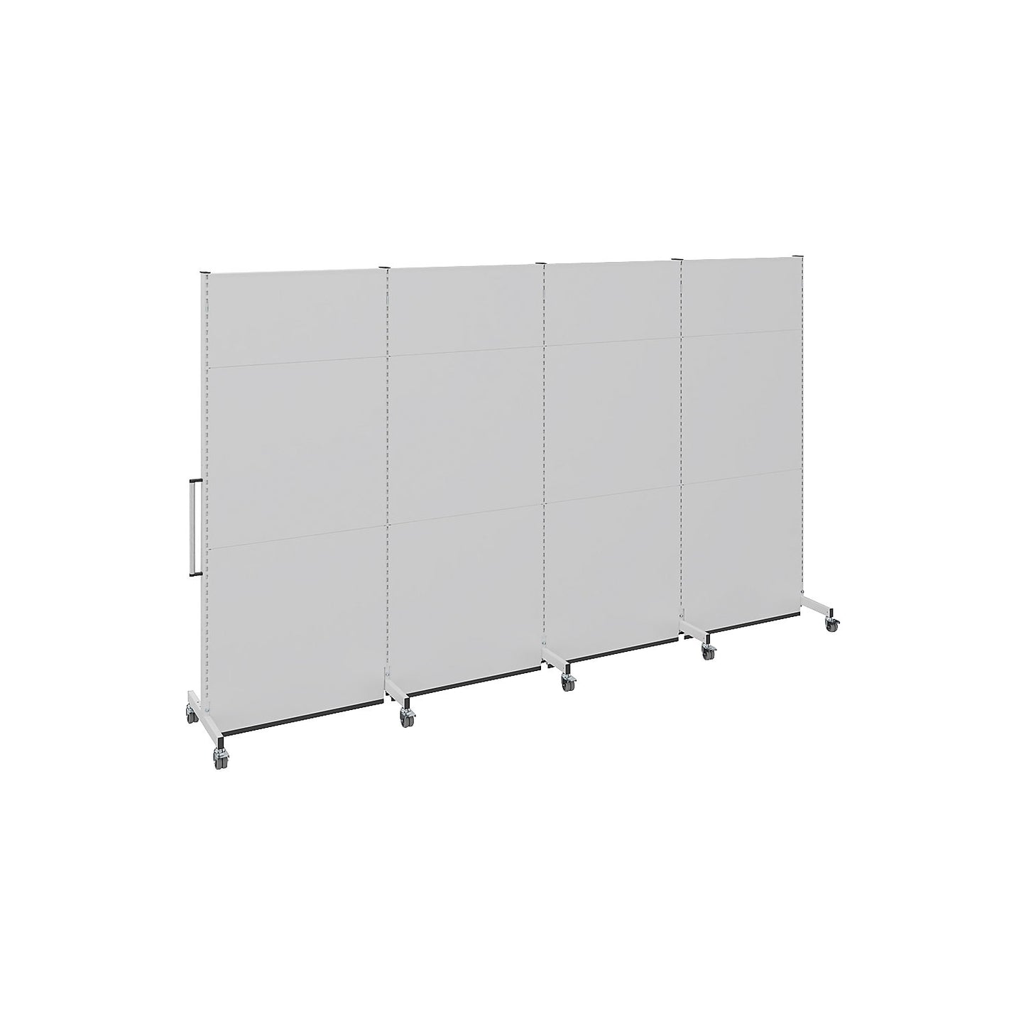 Mobile acoustic divider, for industry and office, LxWxH 4000 x 740 x 2521 mm.