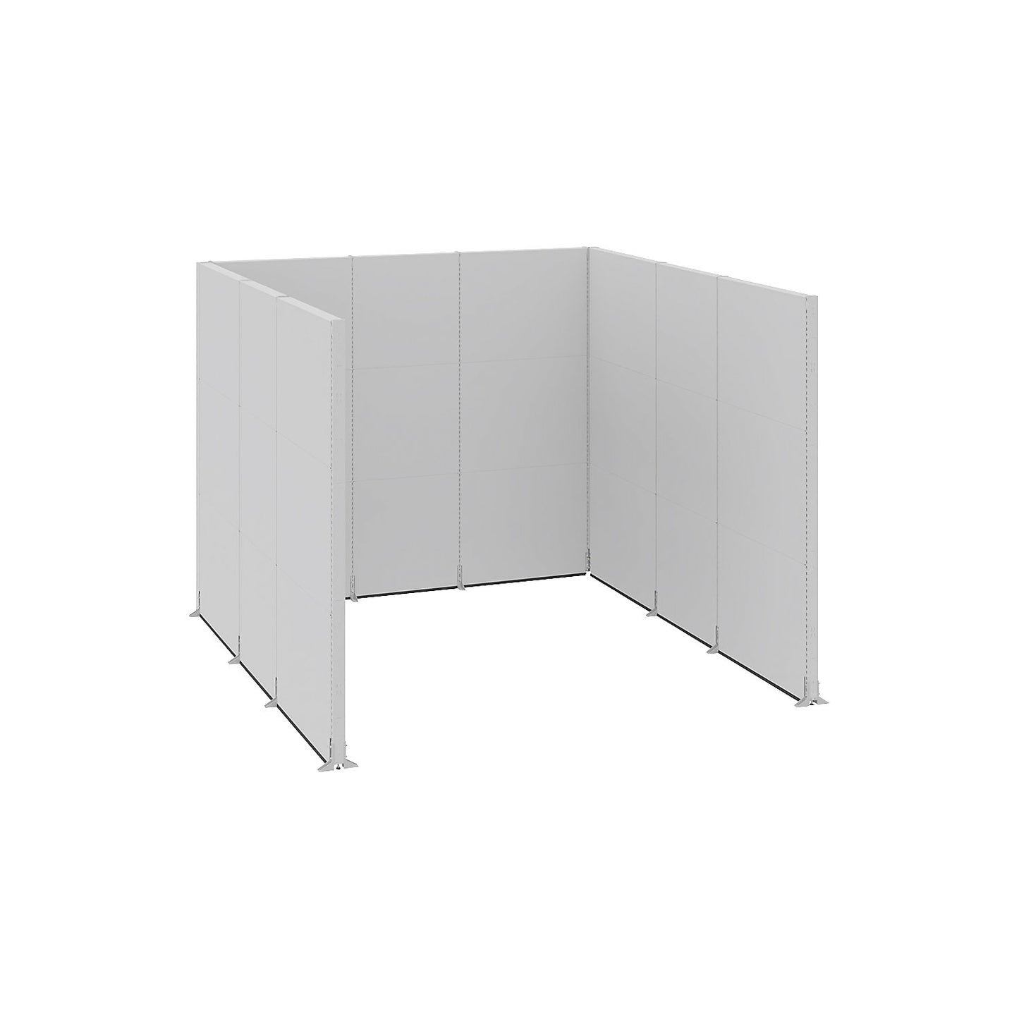 Acoustic partition, industry, complete modules, LxWxH 3730 x 3630 x 3000 mm.