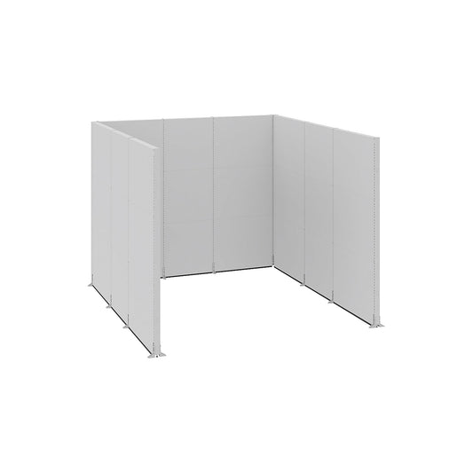 Acoustic partition, industry, complete modules, LxWxH 3730 x 3630 x 3000 mm.