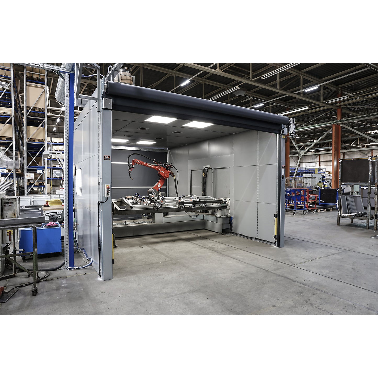 Acoustic partition, industry, complete modules, LxWxH 2656 x 2131 x 2000 mm.