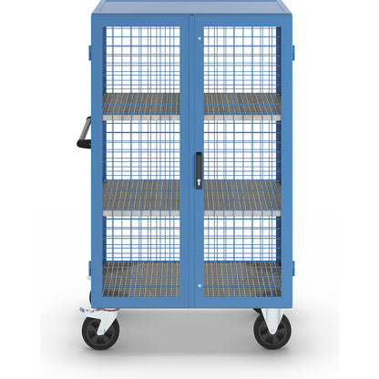 Gas cylinder cupboard, as trolley, max. load 500 kg, with 2 shelves.