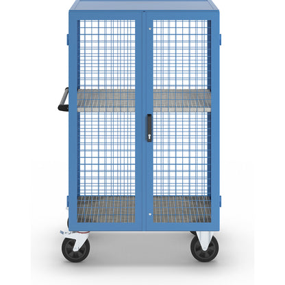 Gas cylinder cupboard, as trolley, max. load 500 kg, with 1 shelf.