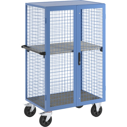 Gas cylinder cupboard, as trolley, max. load 500 kg, with 1 shelf.
