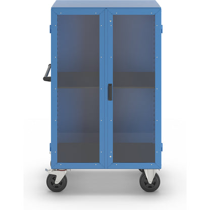 Cupboard trolley, hinged doors made of Makrolon®, with 1 shelf.