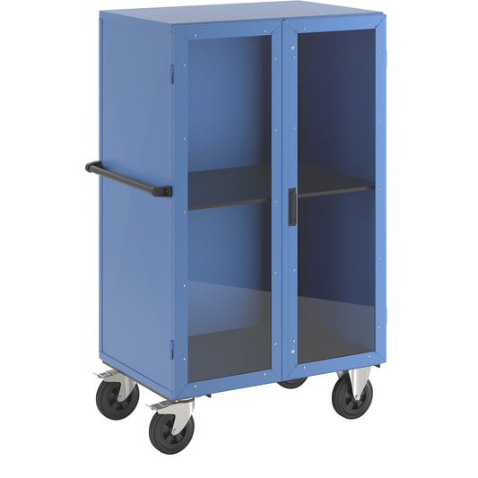 Cupboard trolley, hinged doors made of Makrolon®, with 1 shelf.