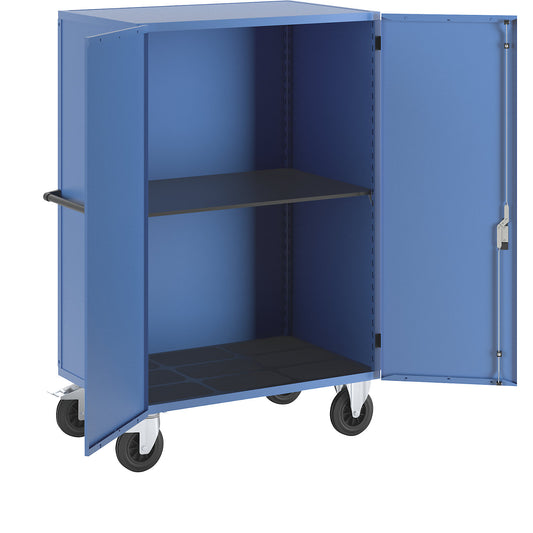 Cupboard trolley, with double doors, lockable, with 1 shelf.