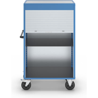 Cupboard trolley, roller shutter made of aluminium, with 1 shelf.
