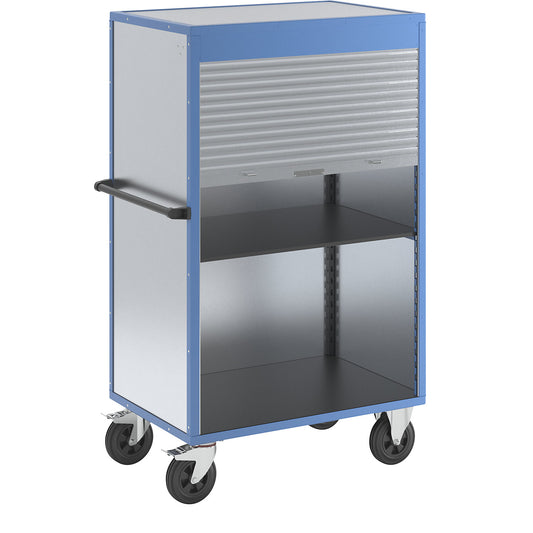 Cupboard trolley, roller shutter made of aluminium, with 1 shelf.