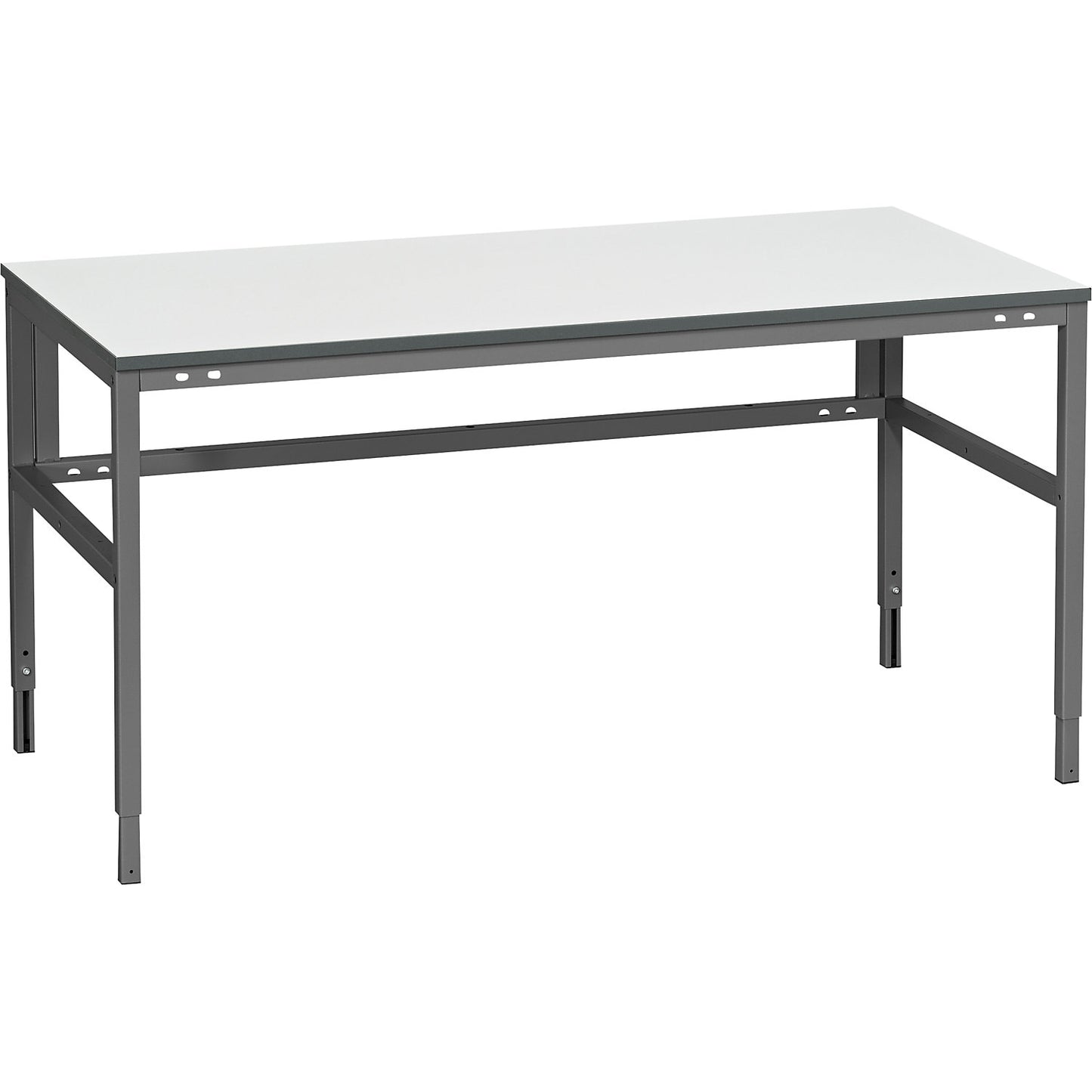 Embla work table, grey laminate, WxD 1200 x 800 mm, height 700 - 950 mm.