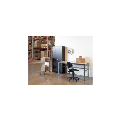 Embla work table, grey laminate, WxD 2000 x 800 mm, height 700 - 950 mm.