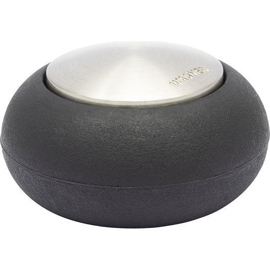 SOG floor mounted door stopper, to bolt in place or to set with adhesive, Ø 54 mm, H 30 mm.