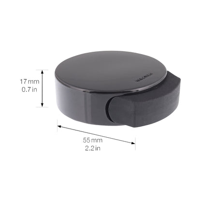 Floor mounted door stopper, LxWxH 55 x 50 x 17 mm, pack of 4, black.