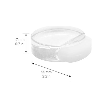 Floor mounted door stopper, LxWxH 55 x 50 x 17 mm, pack of 4, transparent.
