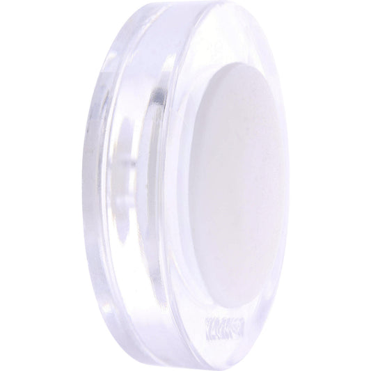 Designer wall mounted door stopper, Ø 38 mm, pack of 2, height 10 mm, transparent clear/white.