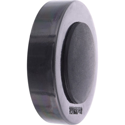 Designer wall mounted door stopper, Ø 38 mm, pack of 2, height 10 mm, transparent smoky/black.