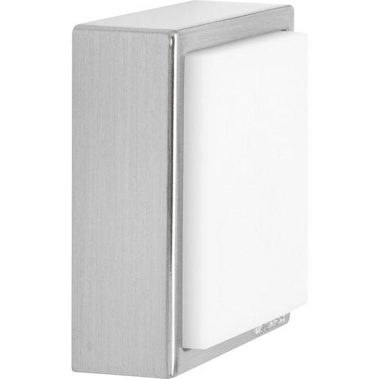 Wall mounted door stopper, LxWxH 40 x 40 x 15 mm, pack of 2, silver/white.