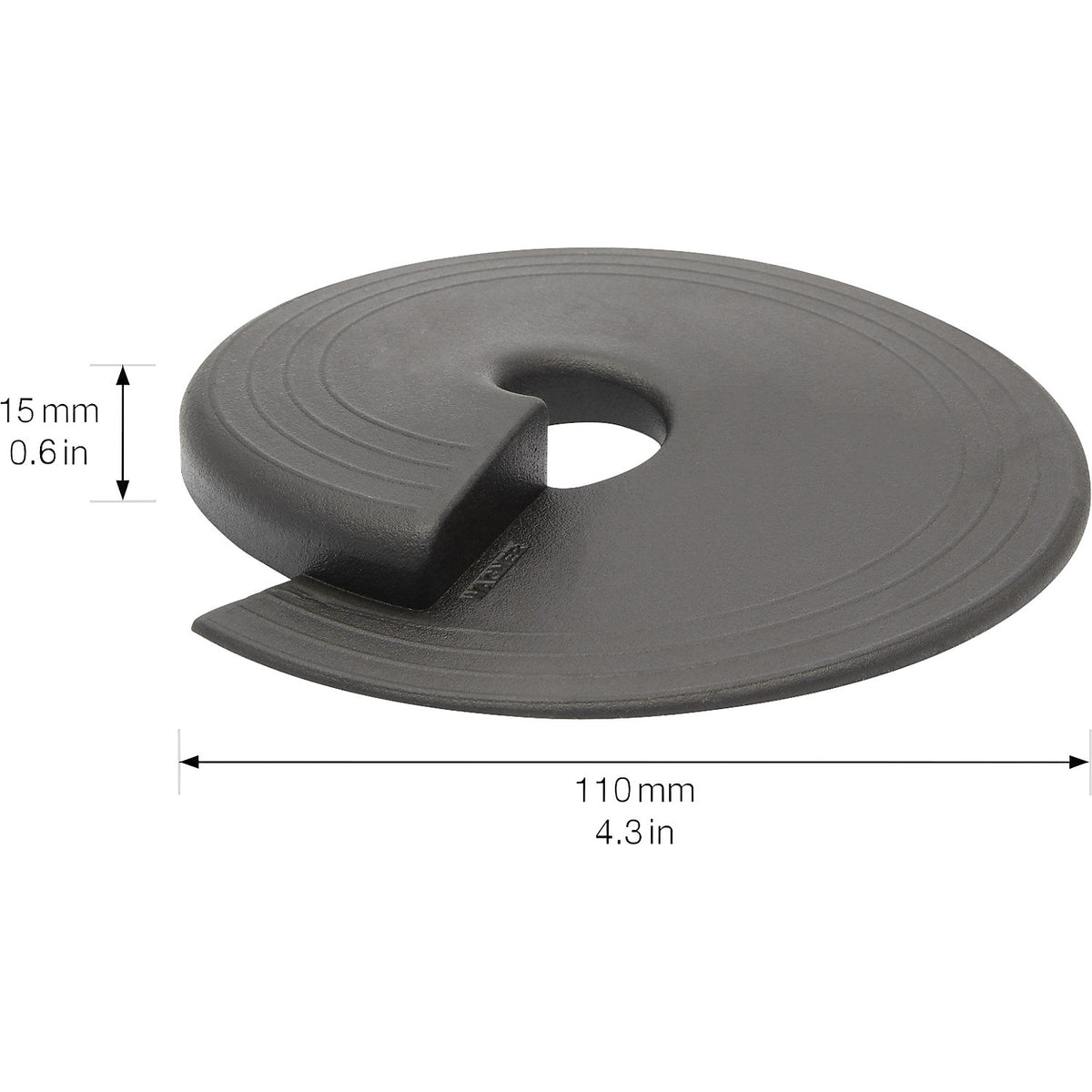 EH69 door wedge, Ø 110 mm, pack of 4, 15 mm, black.