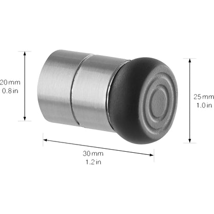 EH511 wall mounted door stopper, Ø 23 mm, pack of 2, 30 mm, silver/black.