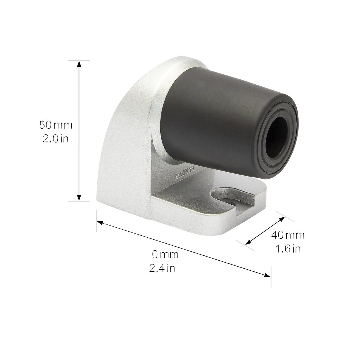 EH500 floor mounted door stopper, for bolting in place, LxWxH 38 x 60 x 50 mm.
