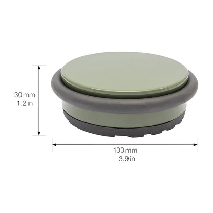 BIG DISK floor mounted door stopper, Ø 96 mm, pack of 2, height 30 mm, green.