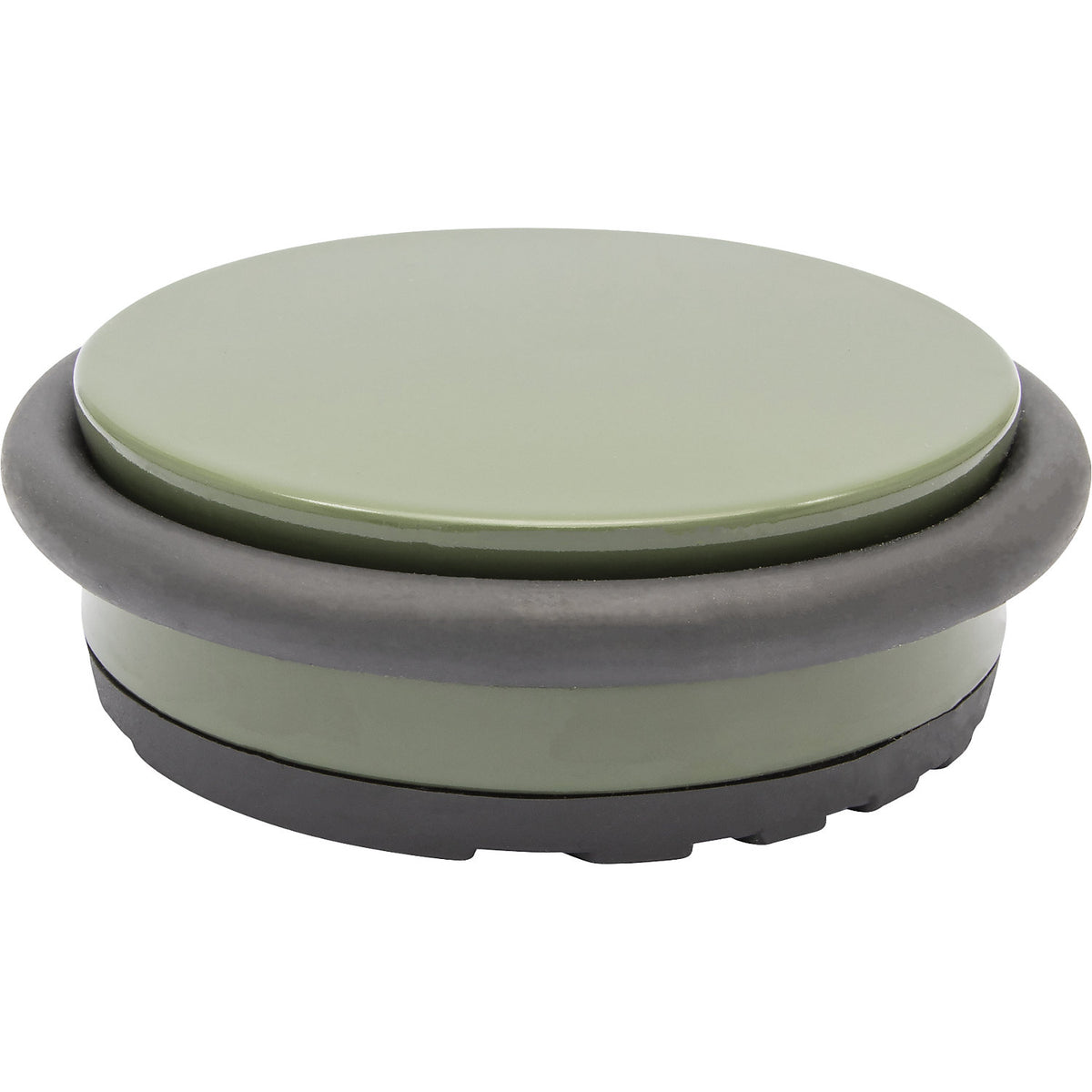 BIG DISK floor mounted door stopper, Ø 96 mm, pack of 2, height 30 mm, green.