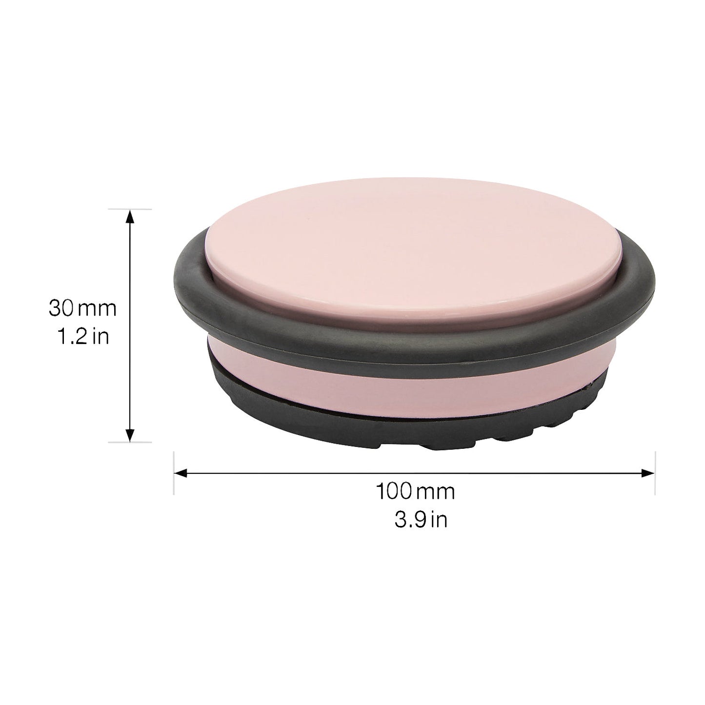 BIG DISK floor mounted door stopper, Ø 96 mm, pack of 2, height 30 mm, rose.