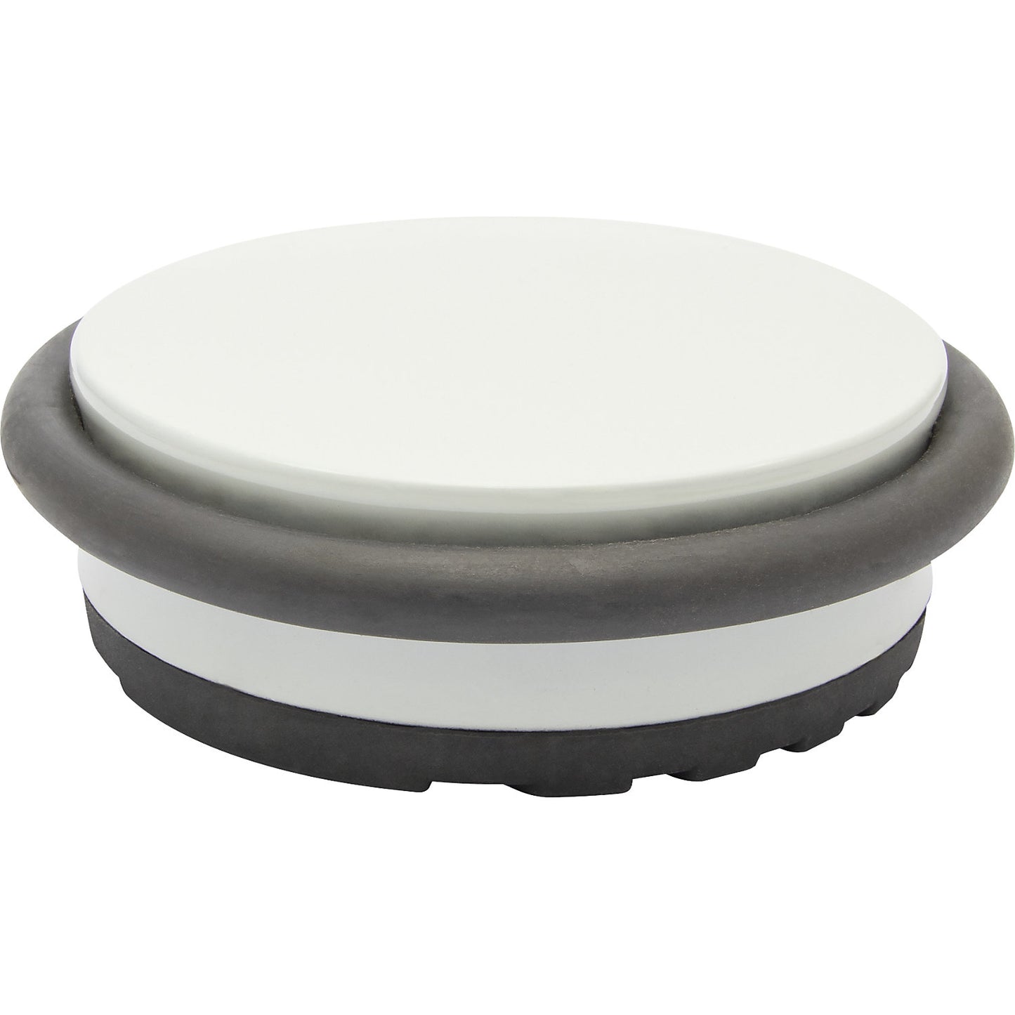 BIG DISK floor mounted door stopper, Ø 96 mm, pack of 2, height 30 mm, light grey.