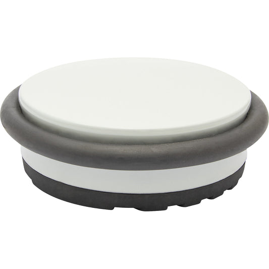 BIG DISK floor mounted door stopper, Ø 96 mm, pack of 2, height 30 mm, light grey.