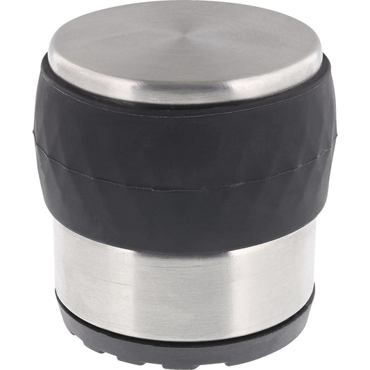 EH521 floor mounted door stopper, Ø 71 mm, height 70 mm, silver/black.