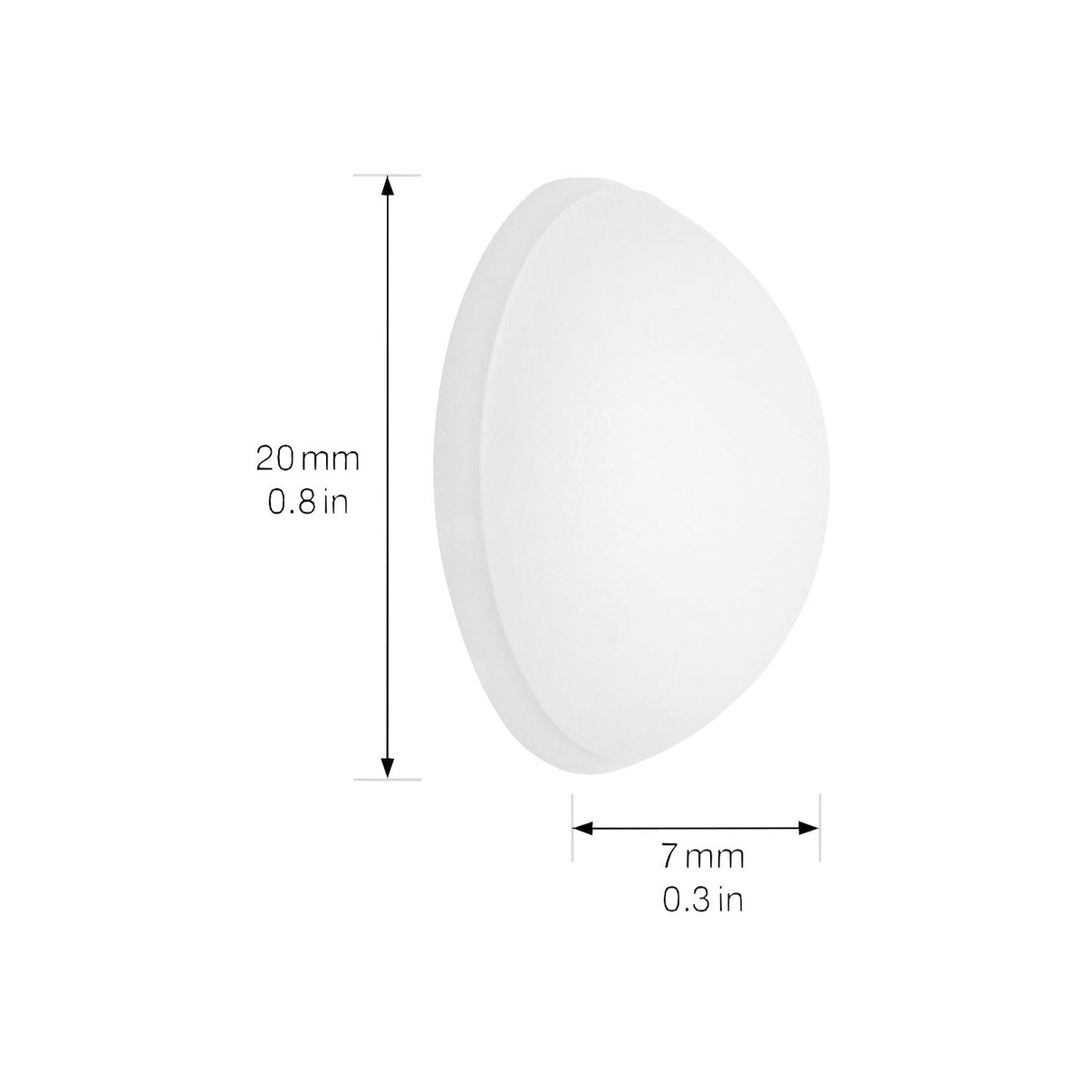 Wall buffer, pouch / card, Ø 20 mm, 10 items, height 7 mm, white.