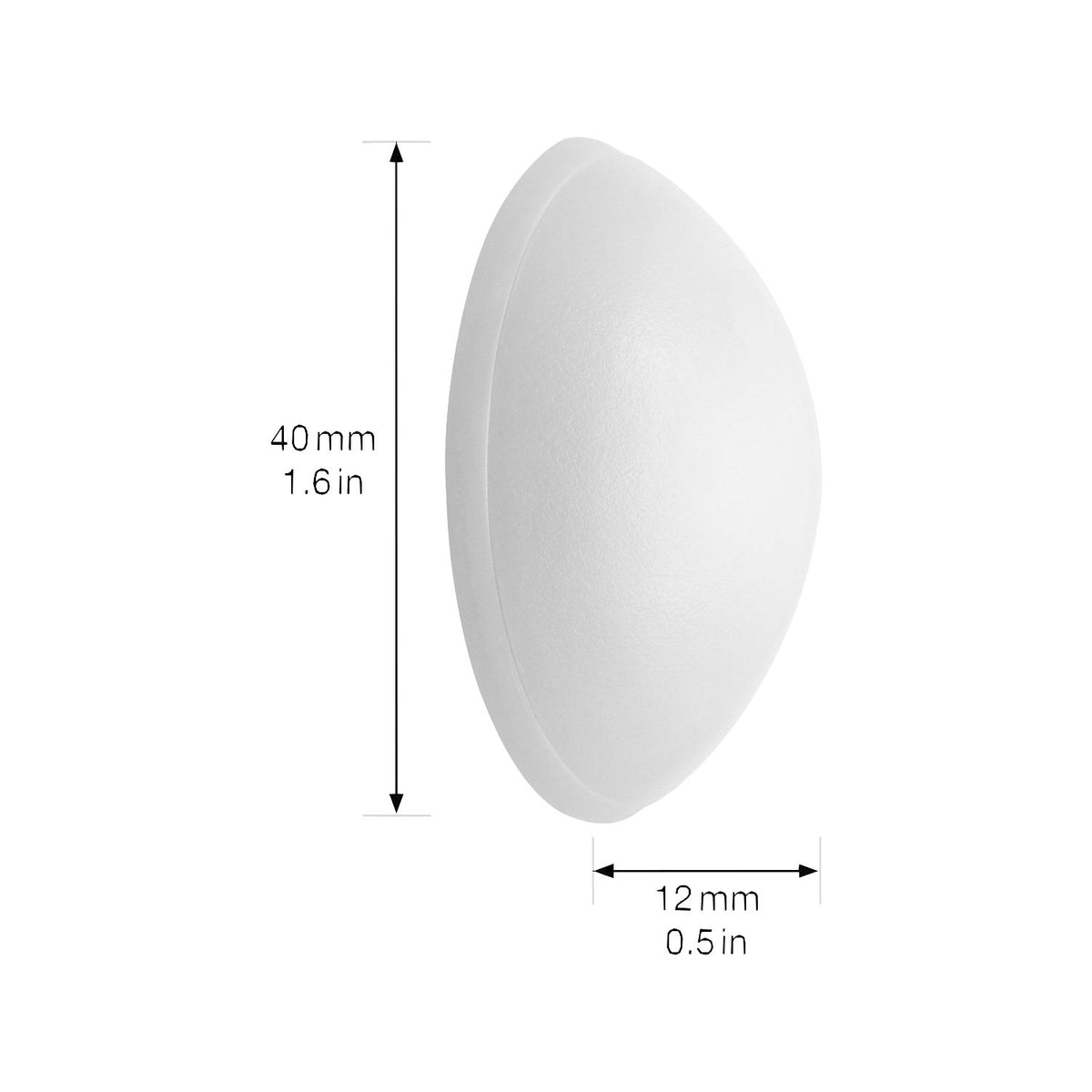 Wall buffer, pouch / card, Ø 40 mm, 5 items, height 12 mm, white.