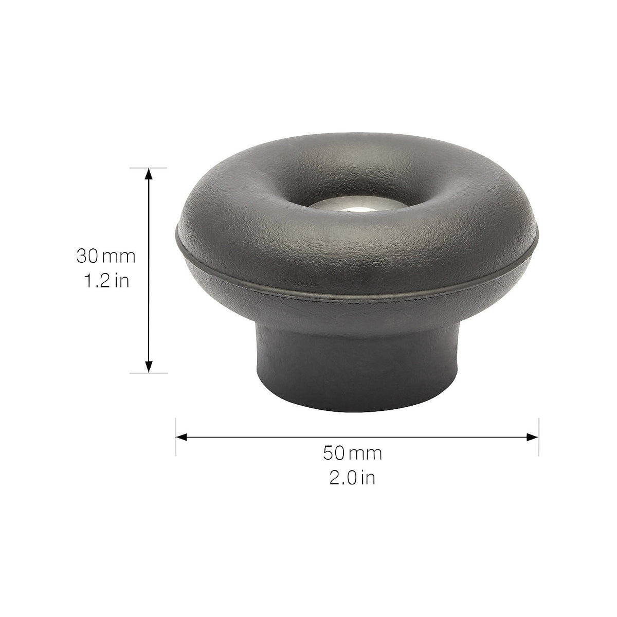 Floor mounted door stopper, Ø 50 mm, pack of 2, height 30 mm, black.