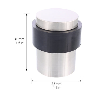 Floor mounted door stopper, Ø 35 mm, pack of 2, height 40 mm, silver/black.