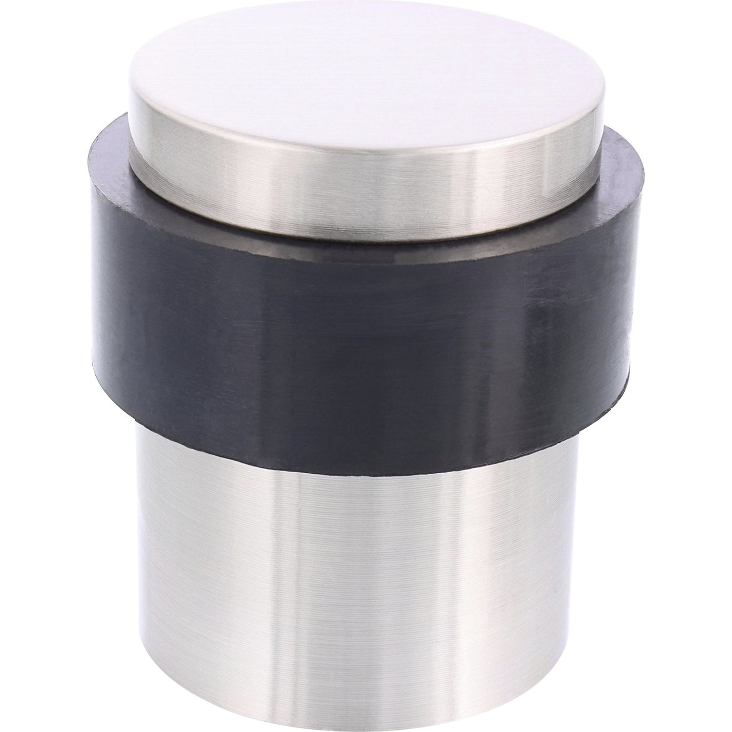 Floor mounted door stopper, Ø 35 mm, pack of 2, height 40 mm, silver/black.