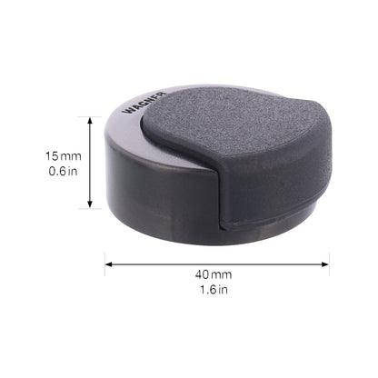 Floor/wall mounted door stopper, LxWxH 39 x 38 x 15 mm, pack of 2, black matt.