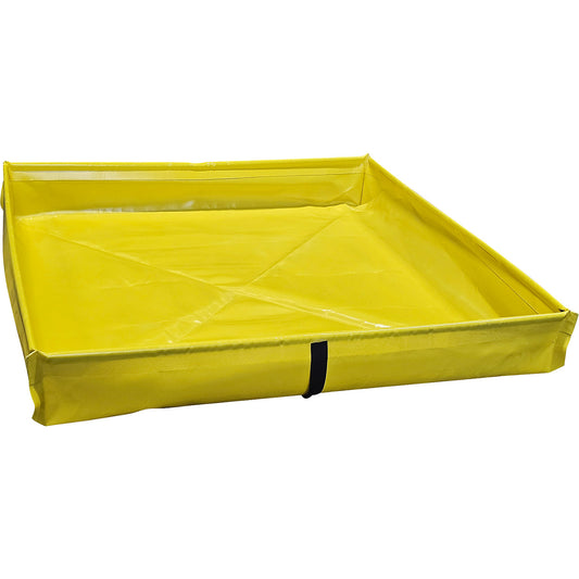 Folding tray small container, made of PVC, colour yellow, collection capacity 57 l.