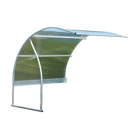Shelter with side flap for B800VNO, extension unit, HxW 2220 x 2210 mm, metal finish.