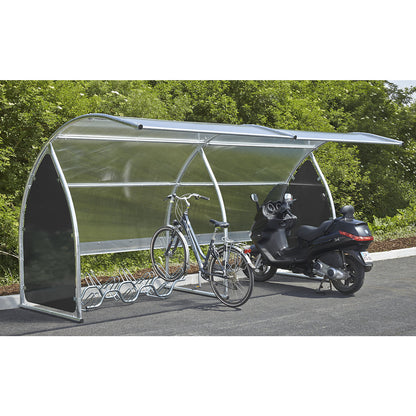 Shelter with side flap for B800VNO, extension unit, HxW 2220 x 2210 mm, metal finish.
