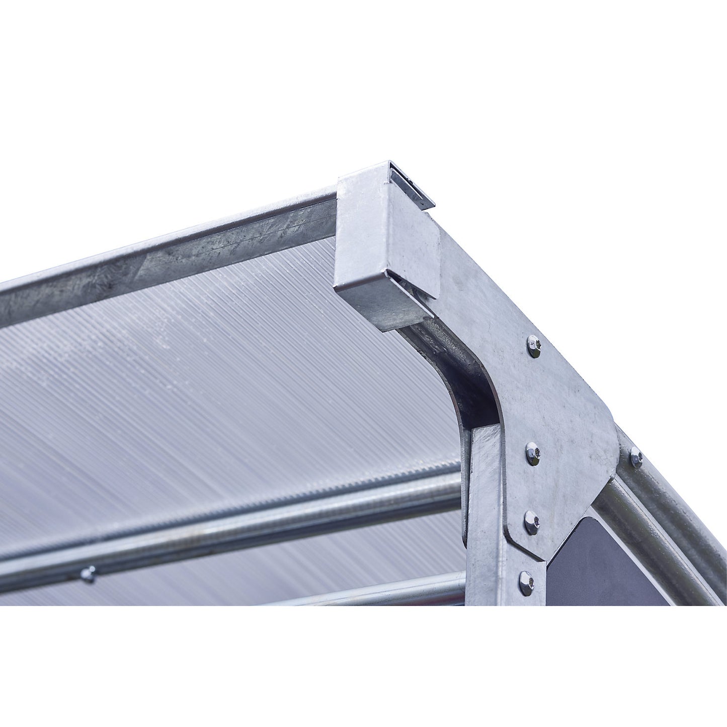 Lockable bicycle shelter, for 6 bicycles, HxW 2360 x 2260 mm, metal finish.