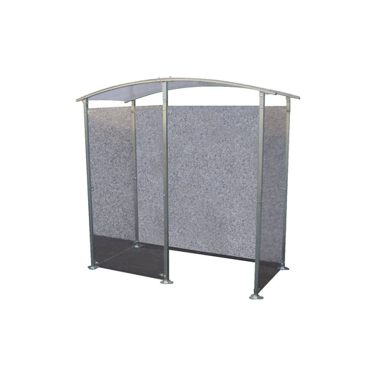 Smokers' shelter, metal, shelter, model for wall mounting 2 m², HxW 2205 x 2350 mm, metal finish.