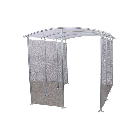 Metal shelter, shelter, model for wall mounting 6 m², HxW 2205 x 2350 mm, metal finish.