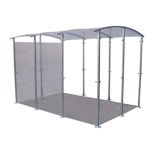 Metal shelter, shelter, freestanding model 6 m², HxW 2205 x 2350 mm, metal finish.