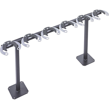 Pedal scooter stand, 6 parking spots, charcoal black.