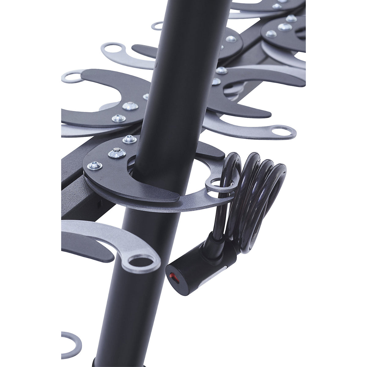 Pedal scooter stand, 12 parking spots, charcoal black.
