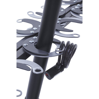 Pedal scooter stand, 12 parking spots, charcoal black.