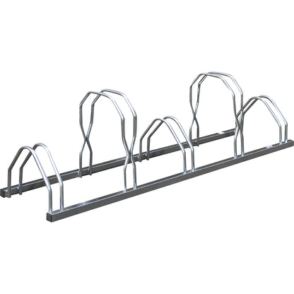 Bicycle rack, 2 levels, 5 parking spots, metal.